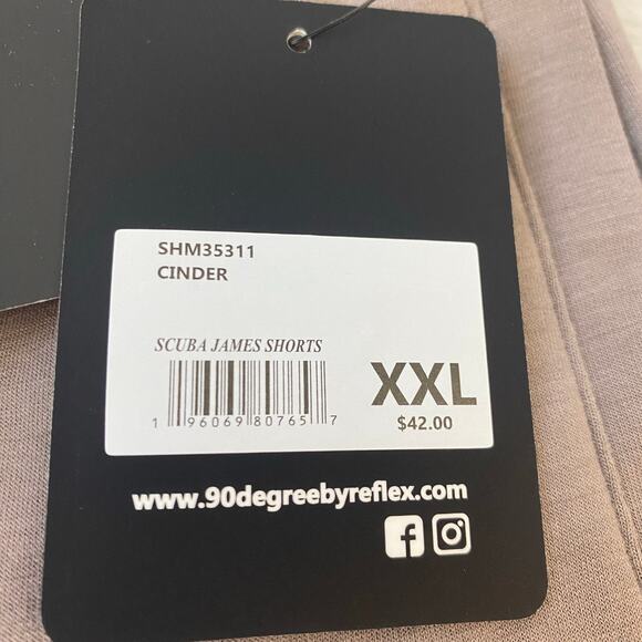 90 Degree Reflex James Cargo Shorts Men XXL Taupe Pull On Athletic Elastic Waist - Picture 5 of 11